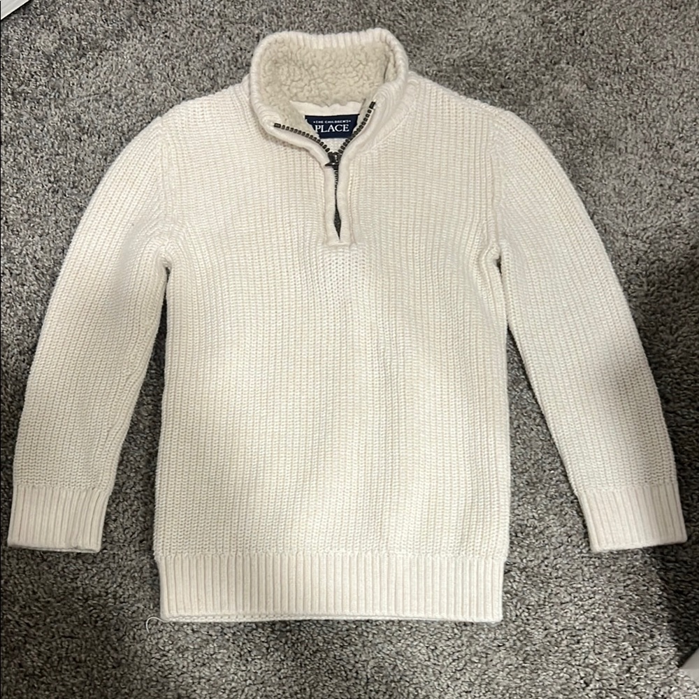 The Children's Place Cream Ribbed Knit Sweater
